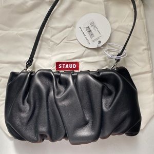 STAUD black bean bag clutch NWT